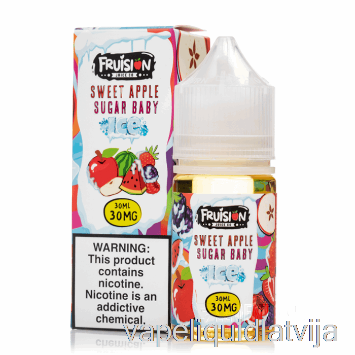 Ledus Saldais ābolu Cukurs Baby - Fruision Salts - 30ml 30mg Vape šķidrums